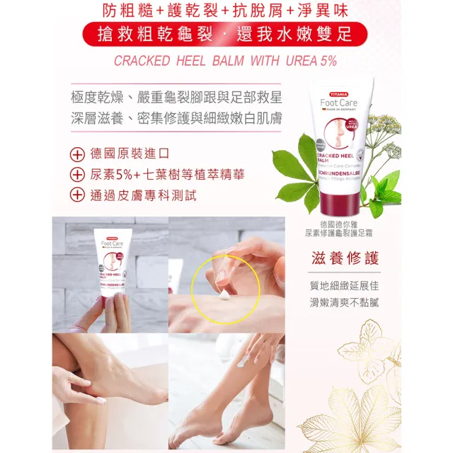 【TITANIA】德你雅尿素5%修護龜裂護足霜30mlx10(總代理公司貨-效期2028/09)