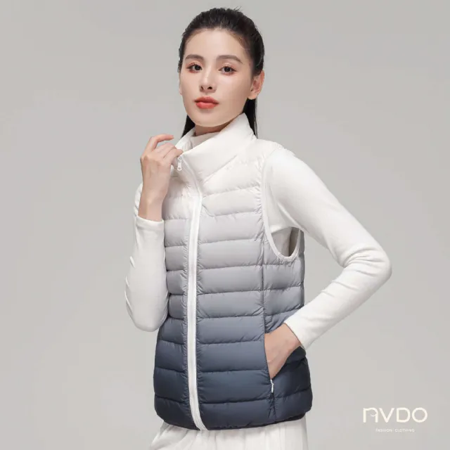 【NVDO】現貨 90%白鴨絨漸變色羽絨背心-4色可選(尺寸偏小請以上胸圍選購/保暖背心F029)