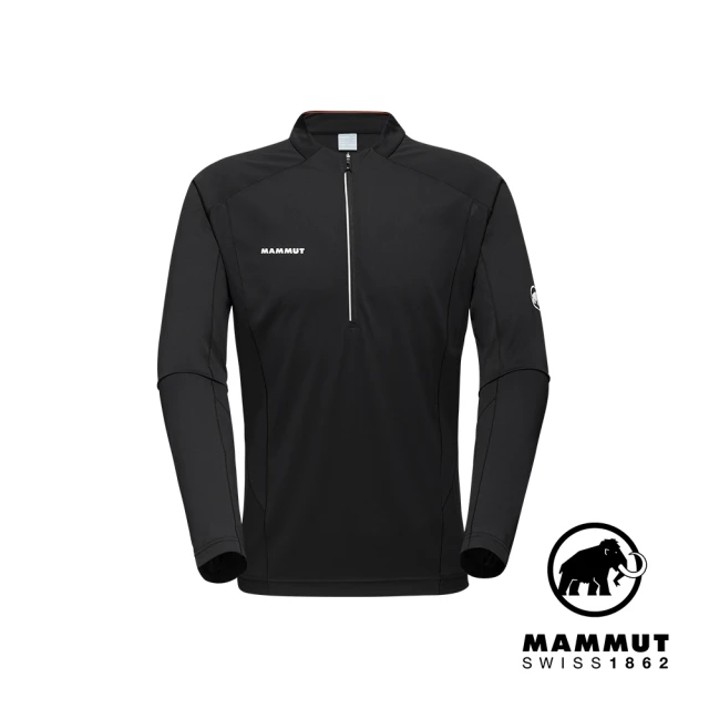 Mammut 長毛象 Aenergy FL Half Zip LS Men 輕量抗菌半拉鍊長袖排汗衣 黑色 男款 #1016-01330