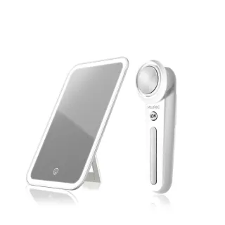 【Ms.elec 米嬉樂】輕薄LED觸控光鏡+40℃離子美容儀 LM-012+WI-001(溫感美容)