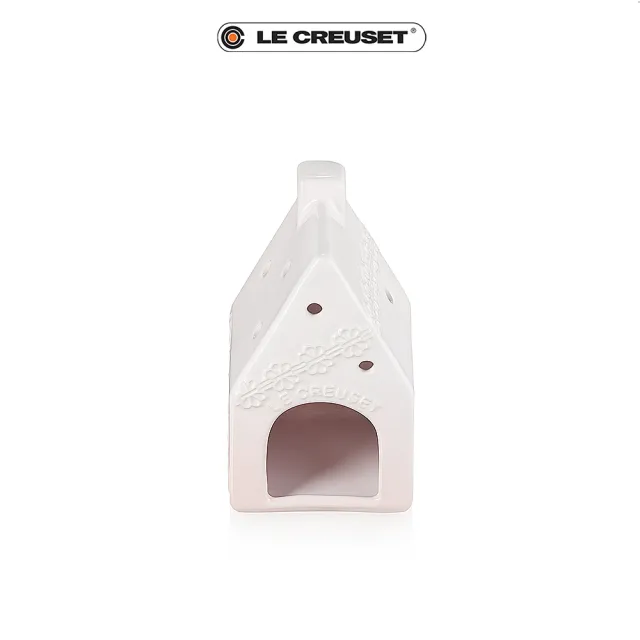 【Le Creuset】瓷器蕾絲花恬小屋造型燭台(貝殼粉)