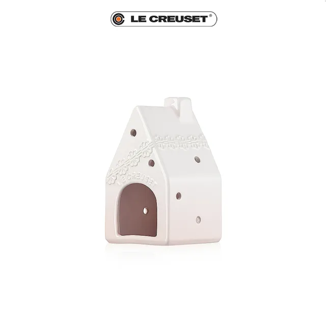 【Le Creuset】瓷器蕾絲花恬小屋造型燭台(貝殼粉)