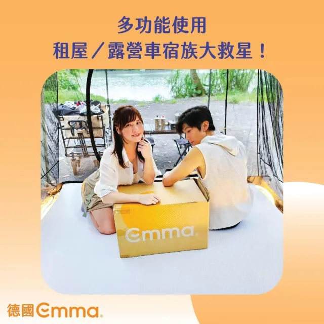 【德國Emma】6公分雙面睡薄床墊 單人加大(學生宿舍/租屋/車宿露營多功能 可折疊易儲存)