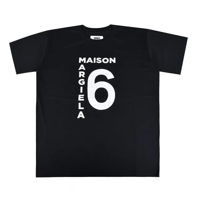 【MM6 MAISON MARGIELA】MM6 Maison Margiela大寫英數LOGO短袖純棉T恤(女款/黑)