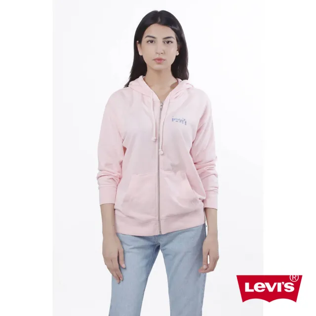 【LEVIS 官方旗艦】女款 寬鬆版連帽外套 / 海面波光Logo 熱賣單品 A3568-0001