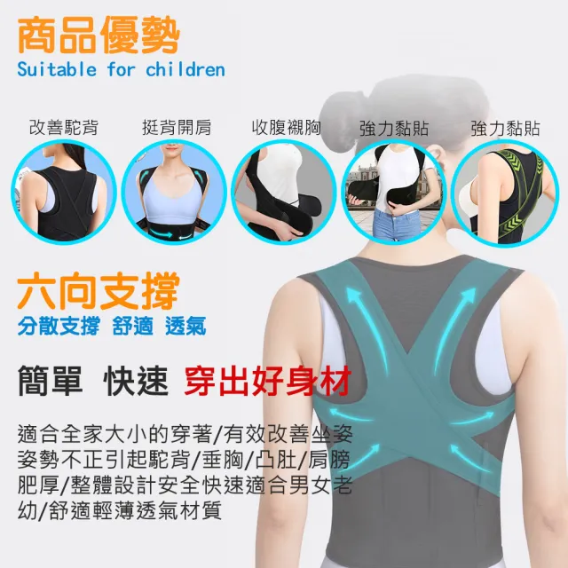 【SW】防駝背心 駝背矯正帶 多尺寸(背部矯正帶 矯姿帶 防駝背 托胸 收腹)