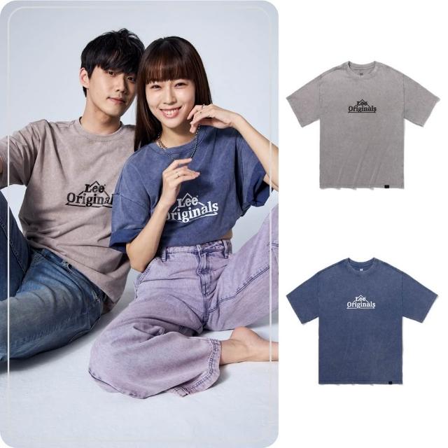 【Lee】男女同款 短袖T恤 / 復古水洗 胸前三角LOGO 共2色 男女共版(LB402065172 / LB402065185)