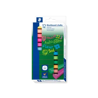 【STAEDTLER 施德樓】施德樓 無麈安全粉筆12色組 MS2360