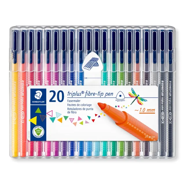 【STAEDTLER 施德樓】施德樓 Triplus三角舒寫彩繪筆20色組 MS323SB20