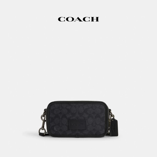 COACH官方直營 ARIA經典Logo單肩手袋-SV/黑色