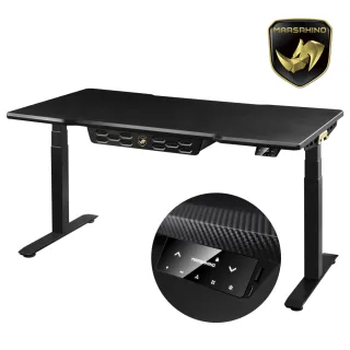【MARSRHINO 火星犀牛】追速電競組 DEFENDER 天行者電動升降電競桌 + SPYDER 幻影 電競椅(DEFENDER+SPYDER)