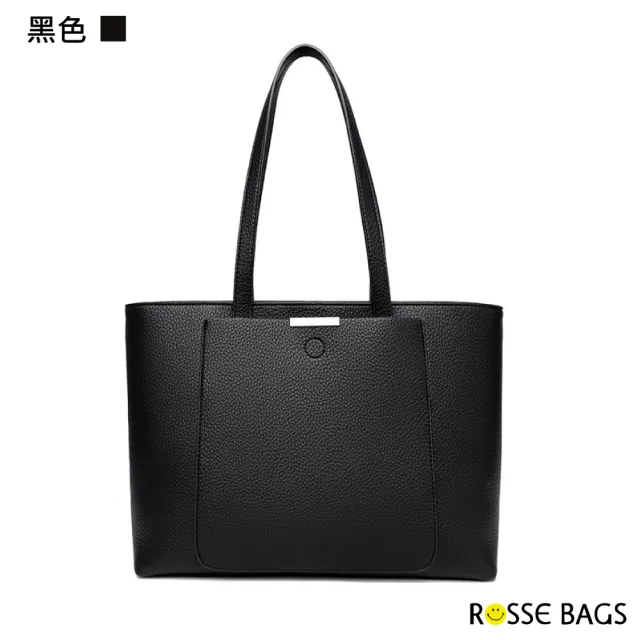 【Rosse Bags】潮流女士外出大容量通勤托特包 肩背包(黑色／米色／卡其色)