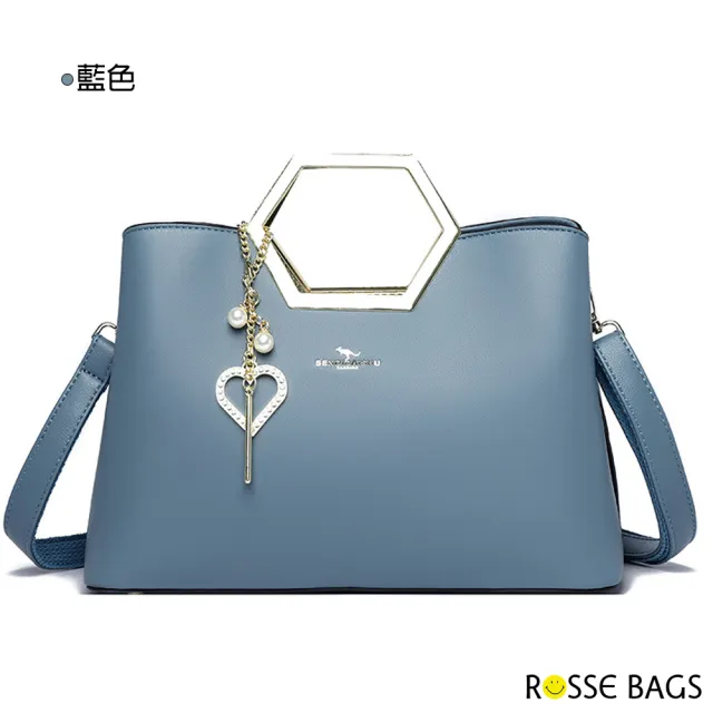 【Rosse Bags】質感時尚多隔層大容量手提包 肩背包 斜背包(米白色 / 卡其色 / 棕色