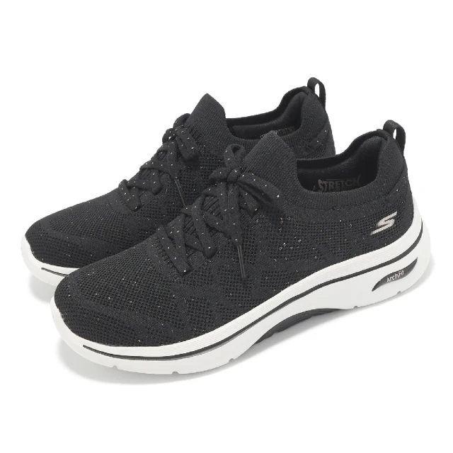 SKECHERS 休閒鞋 Go Walk Arch Fit 2.0-BEL 女鞋 黑 白 雙密度 支撐 健走鞋(125320-BKRG)