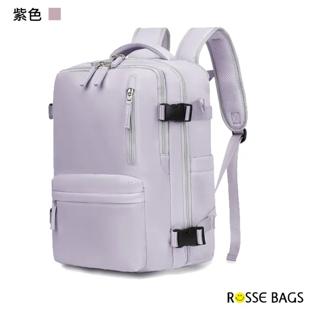 【Rosse Bags】輕盈細膩尼龍布防潑水電腦雙肩包(現+預  墨綠色／卡其色／淺綠色／紫色)