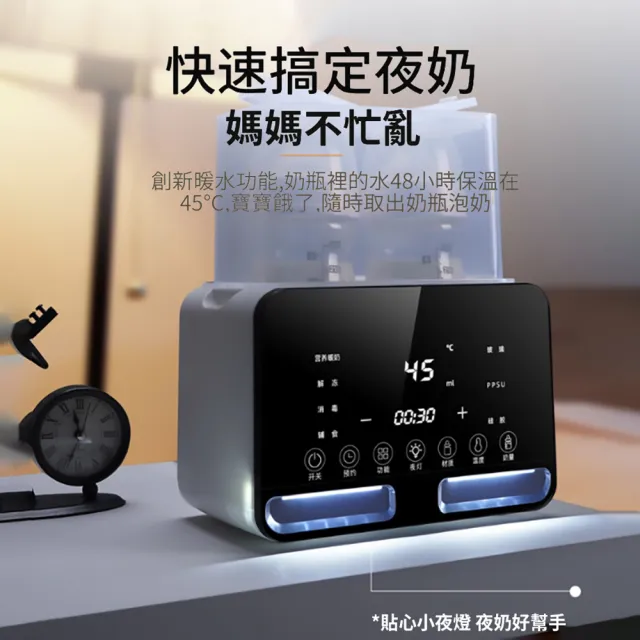 【ANTIAN】二合一嬰兒自動熱奶恆溫溫奶器 家用奶瓶消毒器 智能輔食加熱器 雙杯保溫暖奶機