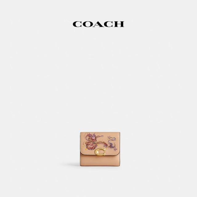 COACHCOACH 新年系列禮盒裝龍圖案BANDIT皮夾-B4/淺杏黃色 混合色(CQ068)