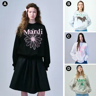 【MARDI MERCREDI】印花大學TEE 黑 白 綠 經典小雛菊 臘腸狗 純棉 SWEATSHIRT FLOWERMARDI