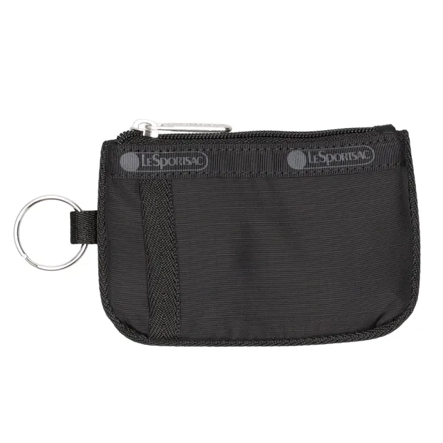 【Lesportsac】Key Card Holder 極簡卡片零錢鑰匙包 聖誕節 交換禮物 女包(酷黑)
