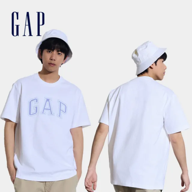 【GAP】男女款 Logo純棉圓領短袖T恤-多款任選(892185&608929&465443)