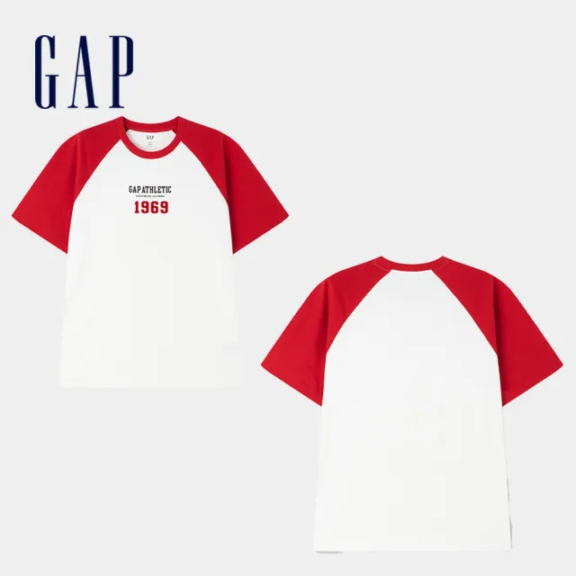 【GAP】男女款 Logo純棉圓領短袖T恤-多款任選(892185&608929&465443)