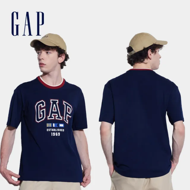 【GAP】男女款 Logo純棉圓領短袖T恤-多款任選(892185&608929&465443)