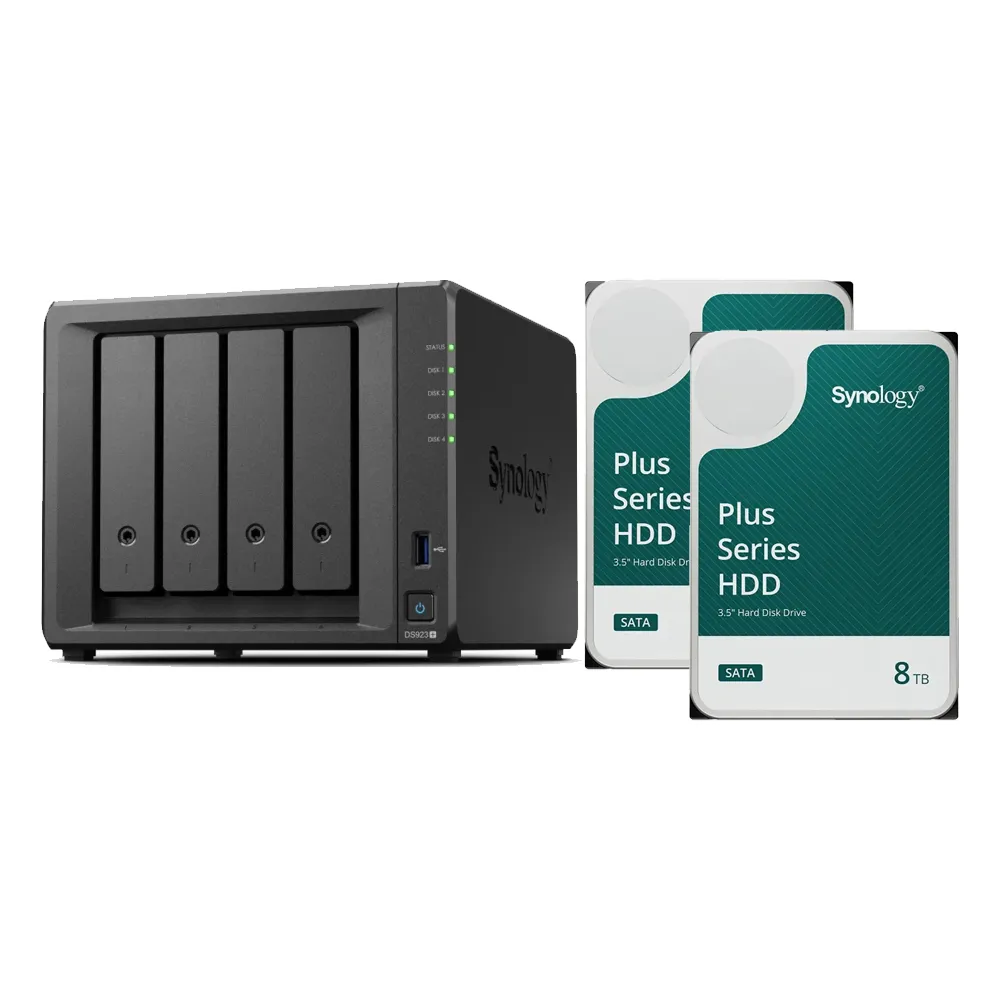 【Synology 群暉科技】搭 HAT3310 8TB x2 ★ DS923+ 4Bay NAS 網路儲存伺服器