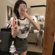 【D.studio】韓版灰色高級感休閒高腰顯瘦短裙(內有安全褲 A字裙 褲裙 裙子 女裝 褲子 衣服 P327)