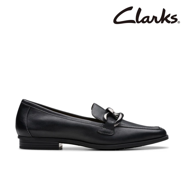 Clarks 女鞋 Sarafyna Iris 金屬鍊釦真皮平底女鞋 樂福鞋(CLF79795D)