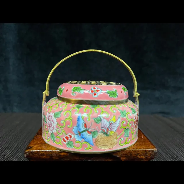 【沉瑜香】宮廷琺瑯彩銅胎香爐(景泰藍工藝/暖手爐/盤香)