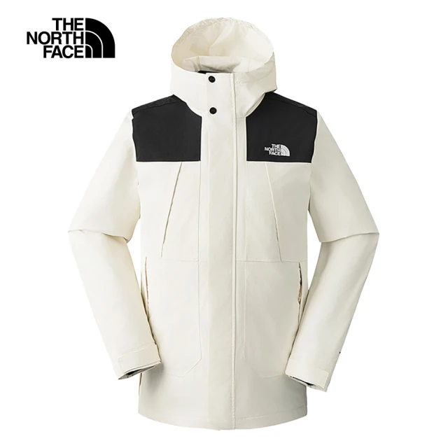 The North Face 北面男款灰色防水透氣保暖連帽羽