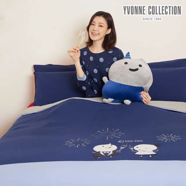 【YVONNE 以旺傢飾】100%美國棉 四季被-綻放40 靛藍(雙人 純棉 棉被 水洗  防蹣 台灣製)