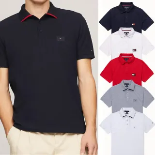 【Tommy Hilfiger】TOMMY 經典貼布立領Logo短袖POLO衫 上衣-多色組合(立領設計/春夏舒適/平輸品)