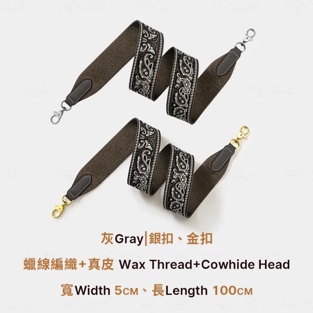 【BAGGLY&CO】雙11 大眼魚真皮扣頭圖騰編織5cm寬版肩背帶(真皮包包 粉/灰/焦糖/深藍/黑)
