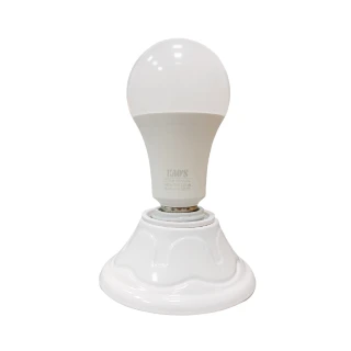 1入組 E27燈座 配13w燈泡(引掛燈座 簡易型 燈泡座 全電壓 可搭配高光效燈泡 金屬座)
