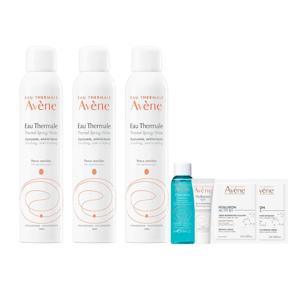 【Avene 雅漾官方直營】舒護活泉水300mlx3入(保濕化妝水/妝前噴霧)