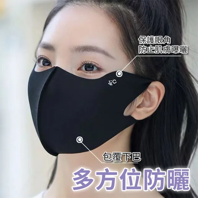 【品物生活家】冰絲防曬玻尿酸口罩 10入組(冰絲口罩 無痕防曬面罩 口罩 涼感口罩 護眼角防曬口罩)