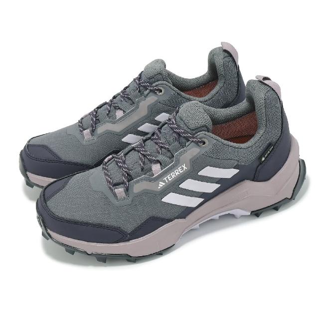 【adidas 愛迪達】戶外鞋 Terrex AX4 GTX W 女鞋 防水 灰 藕粉 登山 機能 抗撕裂 愛迪達(IG6580)