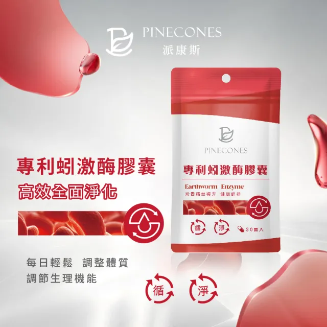 【派康斯】專利蚓激酶膠囊(0.5g/粒;30粒/包 專利有感配方 一天一粒調整體質)