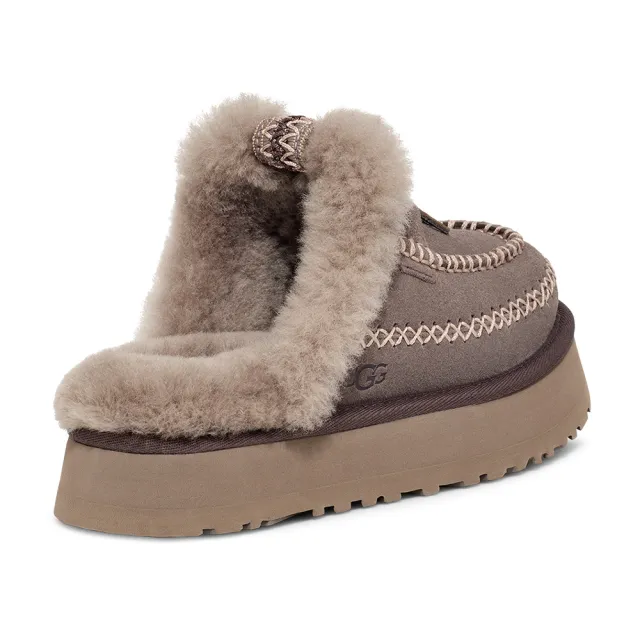 【UGG】女鞋/穆勒鞋/真皮鞋/厚底拖鞋/Disquette Alpine(雷雲暗灰-UG1158260TCLD)