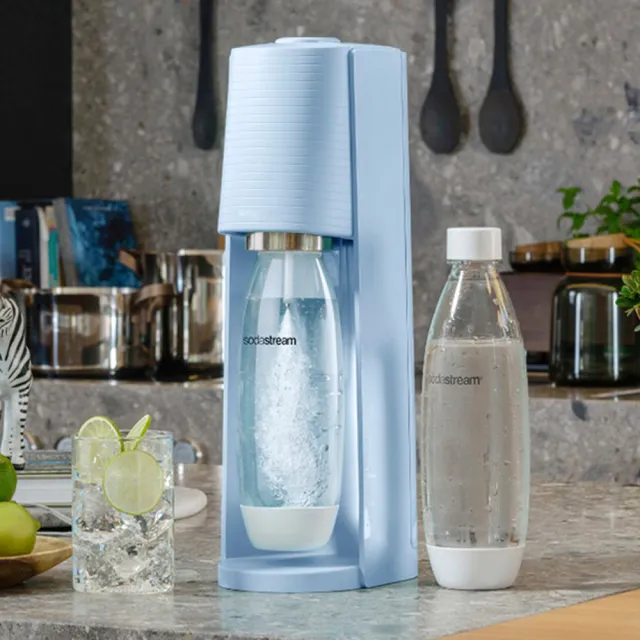 【Sodastream】TERRA 自動扣瓶氣泡水機 純淨白/迷霧藍