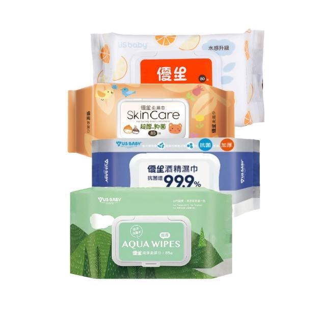 【US BABY 優生】超厚型濕紙巾80抽(柔濕巾24包/抗菌酒精濕巾12包_任選)