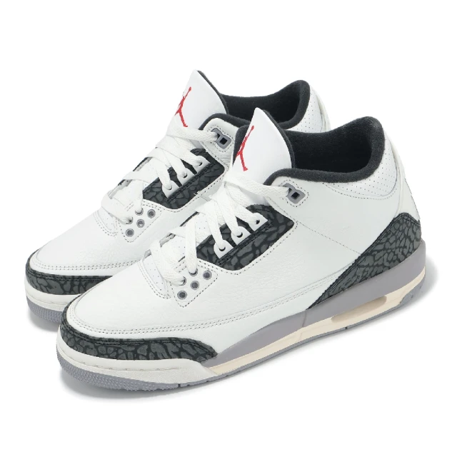 NIKE 耐吉 休閒鞋 Air Jordan 3 Retro GS Cement Grey 大童 女鞋 水泥灰 3代(DM0967-106)