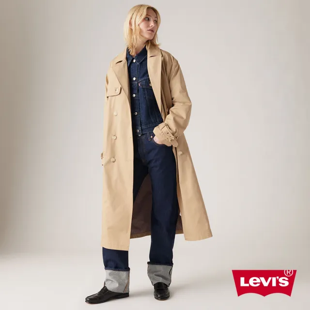 【LEVIS】女款長版風衣外套 熱賣單品 A8976-0000