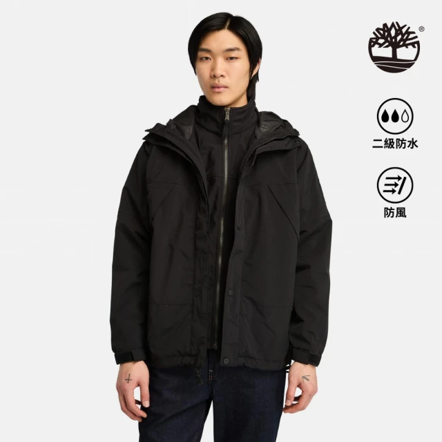 Timberland 男款黑色工裝襯衫外套(A683K001