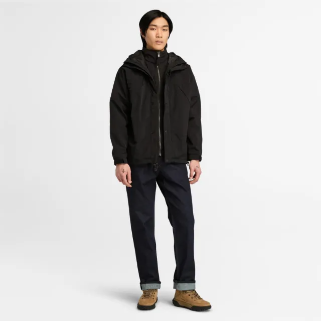 【Timberland】男款黑色Winnick防潑水3合1外套(A69F2001)