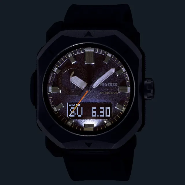 【CASIO 卡西歐】世界六局電波太陽能大自然愛好者潮流腕錶  44.8mm(PRW-6900Y-1)