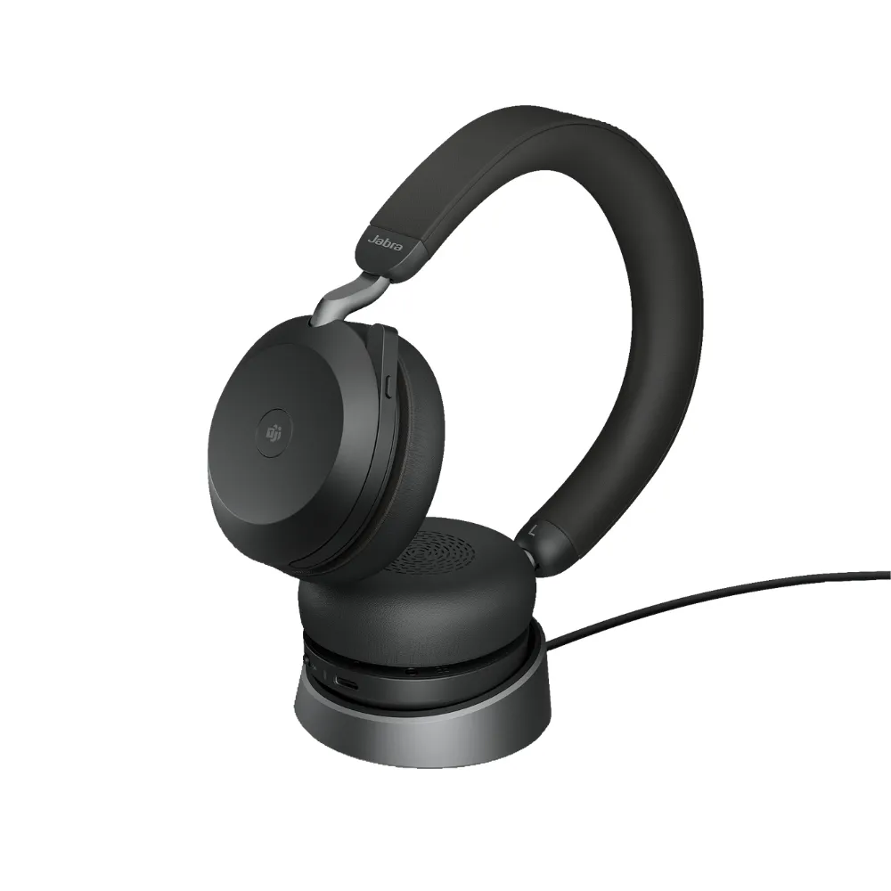 【Jabra】Evolve2 75 商務藍芽耳機麥克風(可調段數主動降噪耳機麥克風 含充電座)