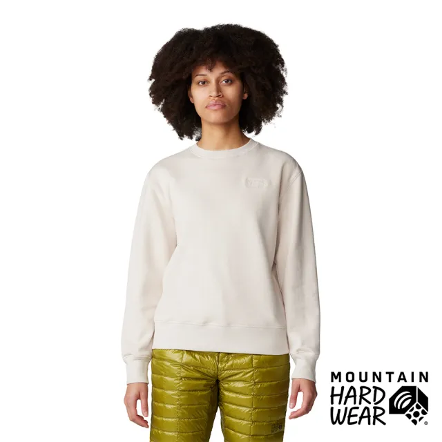【Mountain Hardwear】MHW Logo™ Pullover Crew 舒適輕盈純棉原領長袖 女款 滑石粉 #2004341