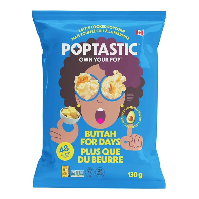 即期品加拿大Poptastic 酪梨油奶油風味爆米花130G 效期:2025/03/27(洋芋片 起司條 爆米花)